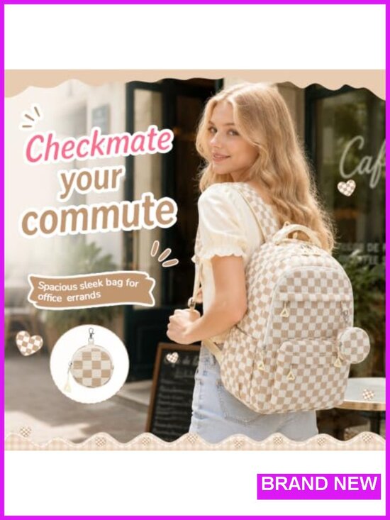 Cute Corduroy School Backpack for Girls with Mini Coin Purse, Lightweight main image 4